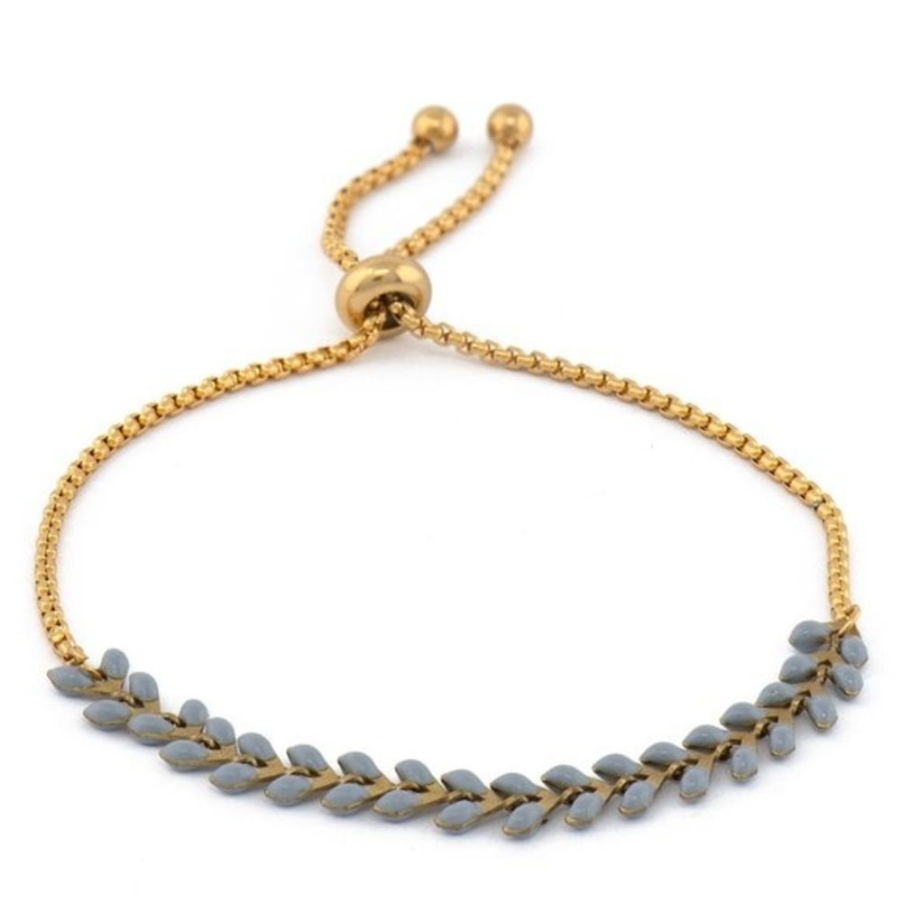 Enamel Herringbone Adjustable Bracelet